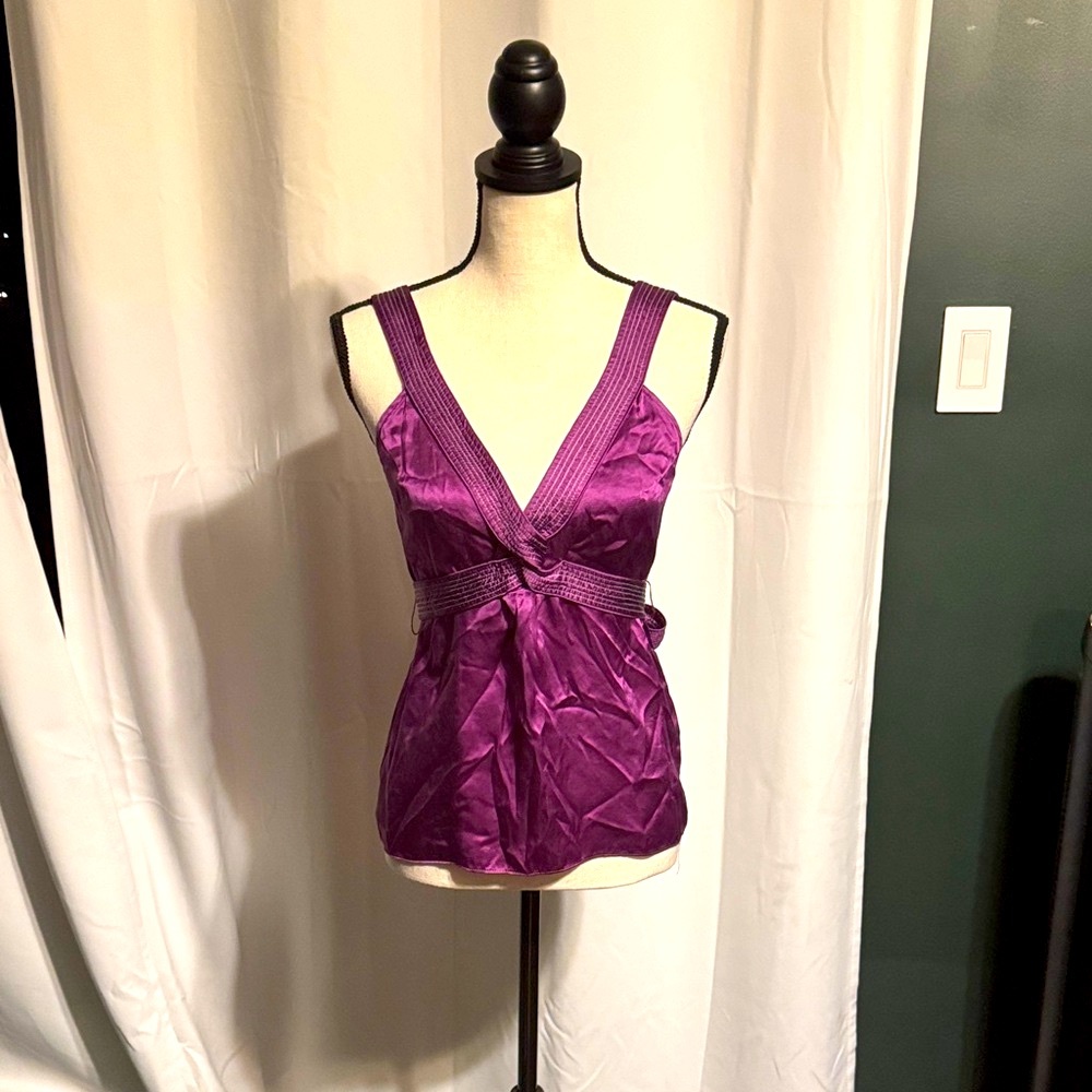 Proenza Schouler for Target Purple Satin V-Neck Tank Top